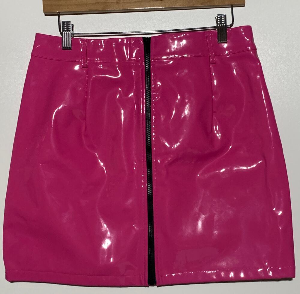Pretty Little Thing Vinyl Hot Pink Mini Skirt